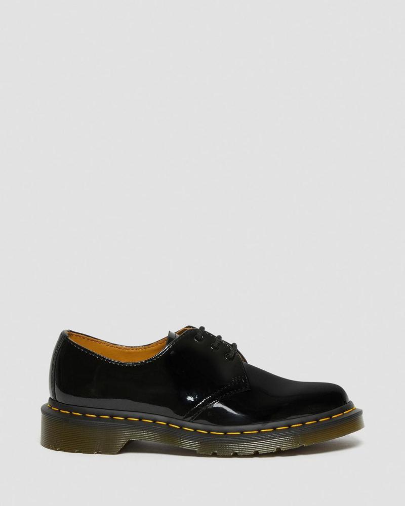 Dr Martens 1461 Lak Læder Oxford Sko Dame Sort | DK 363FDN